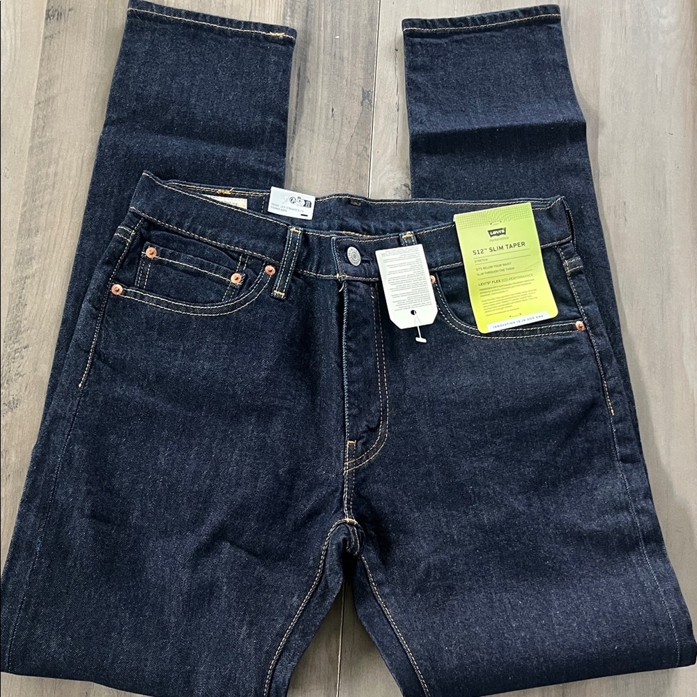 Women’s Levis 512 Slim Taper stretch Dark Blue Jeans NWT